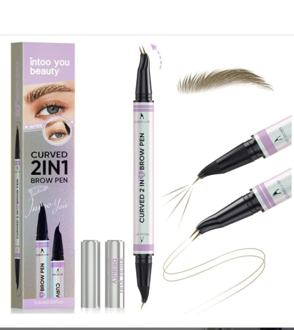 30° Curved Eyebrow Pencil, Magic 2 in 1 Eyebrow Pen Pro, Waterproof Eye Brow Pen with 2 Tips